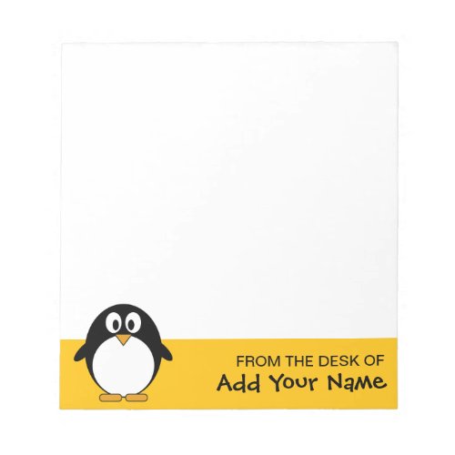 Cute and Modern Cartoon Penguin Notepad