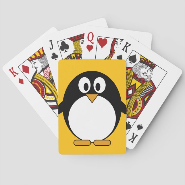 Cute and Modern Cartoon Penguin Poker Cards (Back)