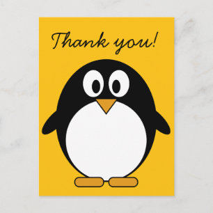 Cute and Modern Cartoon Penguin Postcard