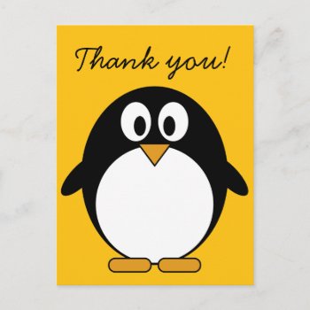 Cute And Modern Cartoon Penguin Postcard by MyPetShop at Zazzle