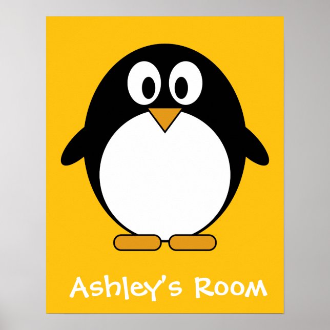 Cute and Modern Cartoon Penguin Poster (Front)