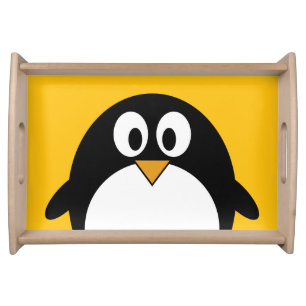 Cute and Modern Cartoon Penguin Serving Tray