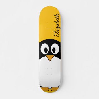 Cute And Modern Cartoon Penguin Skateboard by MyPetShop at Zazzle