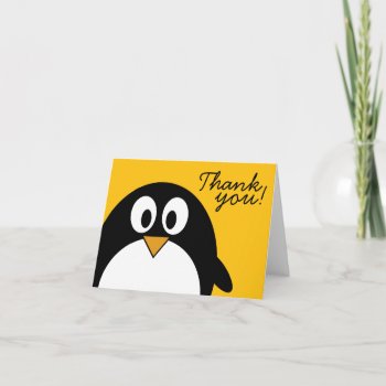 Cute And Modern Cartoon Penguin Thank You Card by MyPetShop at Zazzle