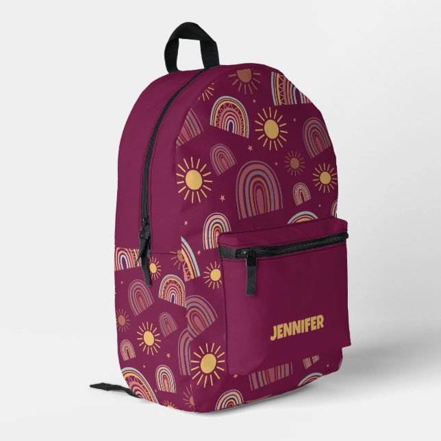 Cute And Modern Colorful Rainbow Pattern Custom Printed Backpack (Back Corner Left)