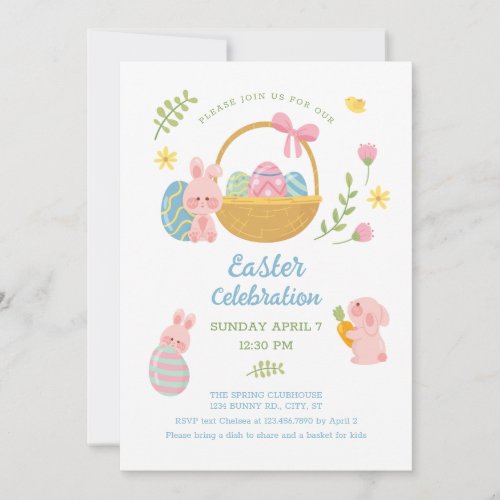 Cute and Modern Easter Sunday Celebration Invitation