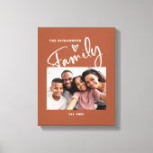 Cute and Modern Family Photo | Terracotta Canvas Print (Front)