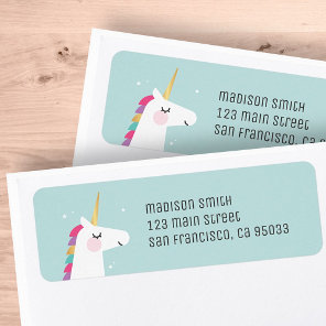 Cute and Modern Rainbow Unicorn Label