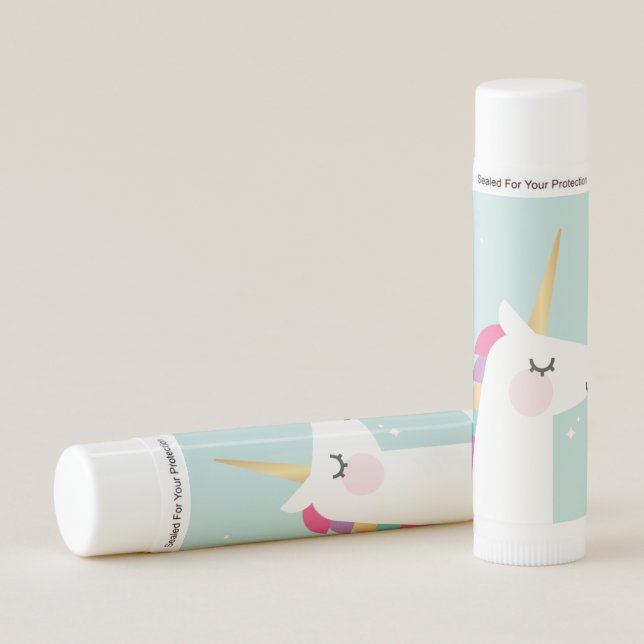 Cute and Modern Rainbow Unicorn Lip Balm (Front)