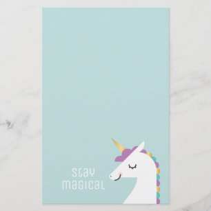 Cute and Modern Rainbow Unicorn Stationery