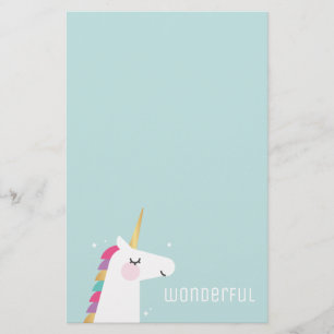 Cute and Modern Rainbow Unicorn Stationery