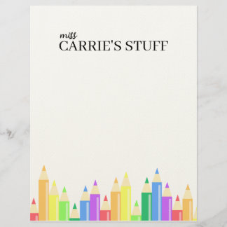Cute and Personalized Teacher  Letterhead