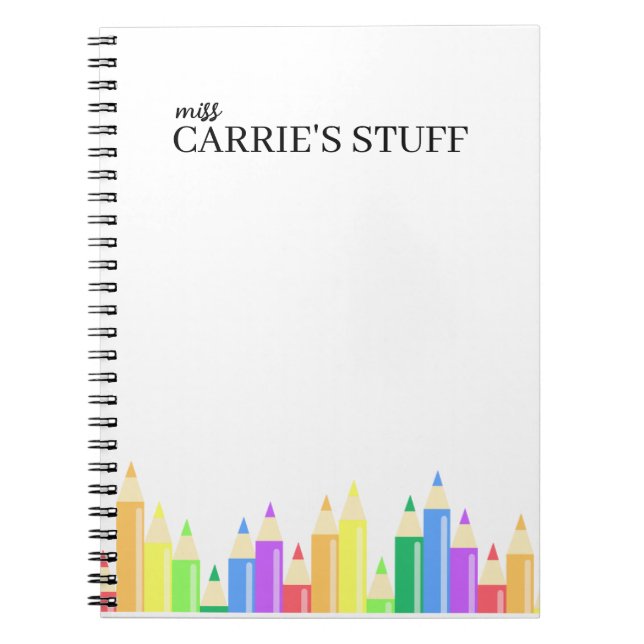 Cute and Personalized Teacher  Notebook (Front)