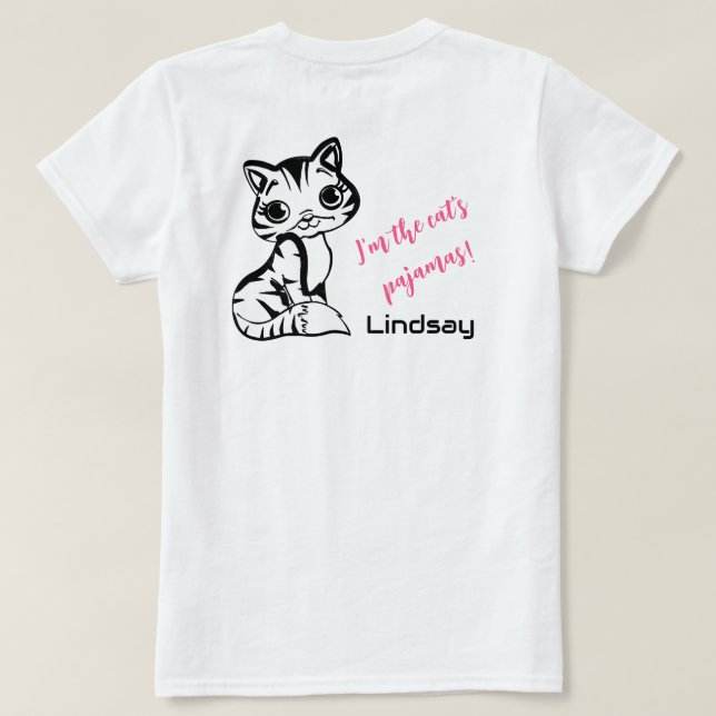 Cute and Pink Cat's Pajamas T-Shirt Zazzle