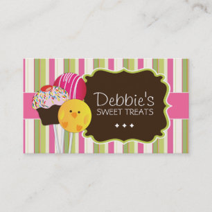 Cute and Playful Cake Pops Business Cards
