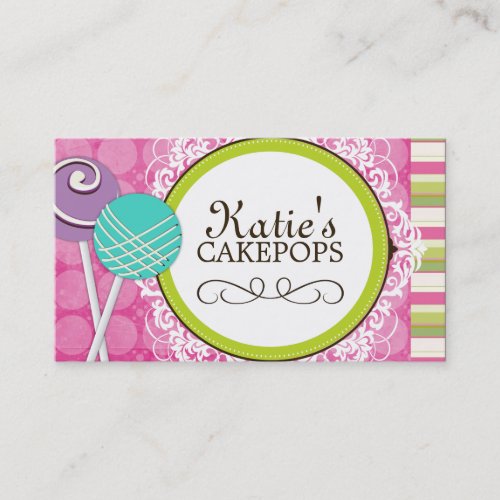 Cute and Playful Cake Pops Business Cards