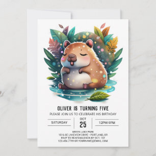 Cute and Playful Capybara Birthday Invitation