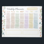 Cute and Playful Floral Pastel Notepad<br><div class="desc">Get this cute weekly planner notepad in pastel colors and playful scribble of days with bright floral pattern as background. Perfect as a gift to friend,  kids,  loved ones and colleagues.</div>