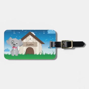 Cute And Playful Puppy Or Dog Luggage Tag by cranberrydesign at Zazzle