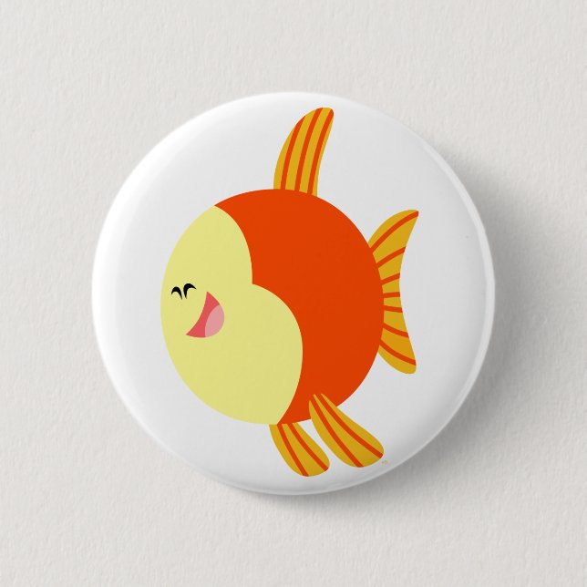 Cute and Plump Cartoon Fish Button Badge (Front)