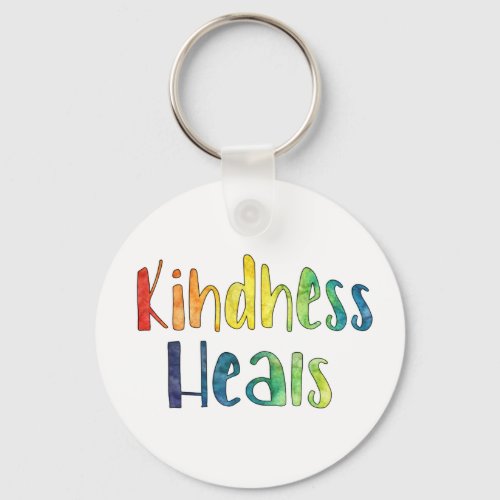 Cute and Positive Kindness Heals Keychain
