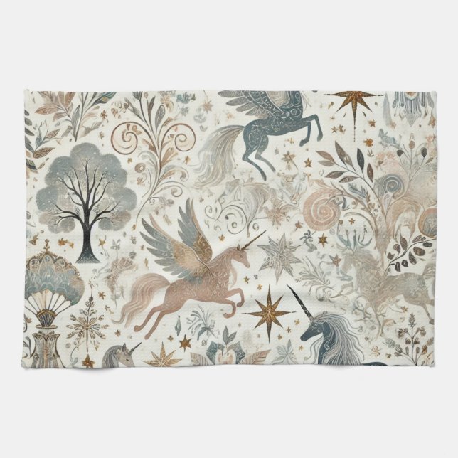 Cute and pretty feeling - Unicorn Kitchen Towel (Horizontal)