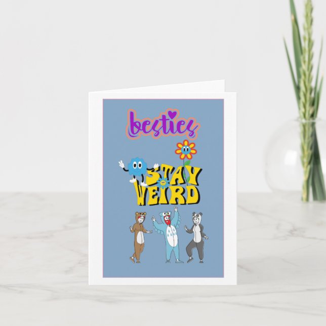 Cute and Quirky Besties Funny Galentine’s Card  (Front)