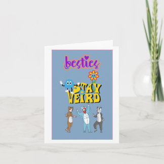 Cute and Quirky Besties Funny Galentine’s Card 