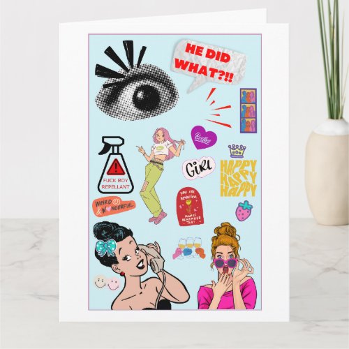 Cute and Quirky Funny Galentines Day Bff  Card