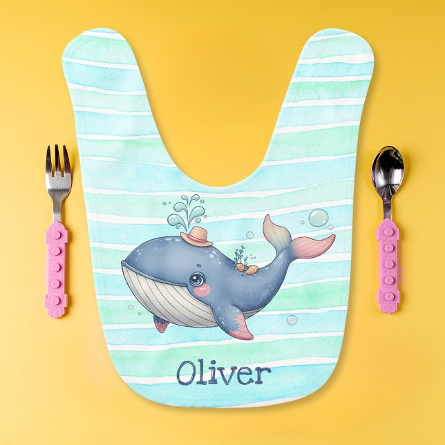 Cute and Quirky Little Whale Baby Bib (Creator Uploaded)