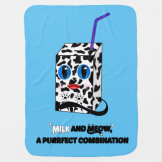Cute and Quirky: Milk Cat Illustration Baby Blanket