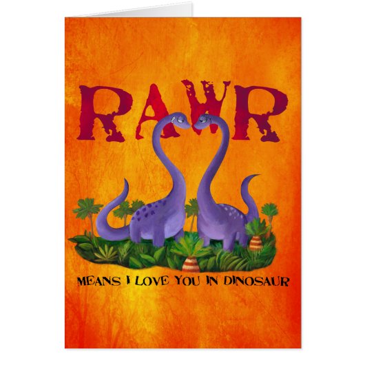 Cute and Romantic Dinos - Rawr Cards (Front)