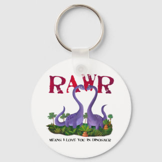 Cute and Romantic Dinos - Rawr Keychain