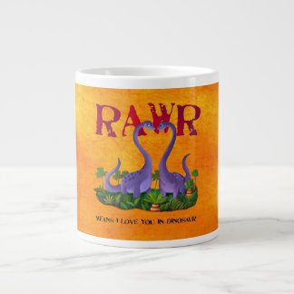 Cute and Romantic Dinos - Rawr Large Coffee Mug