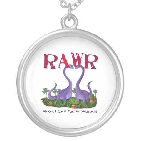 Cute And Romantic Dinos - Rawr Silver Plated Necklace