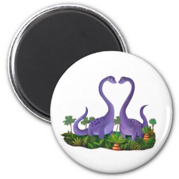 Cute And Romantic Dinosaurs Magnet by colonelle at Zazzle