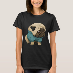 Cute And Sad Pug Dog Men Women T-Shirt