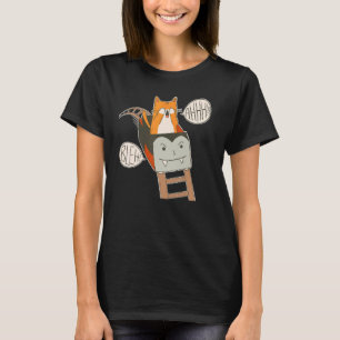 Cute and Scared Roller Coaster Cat T-Shirt