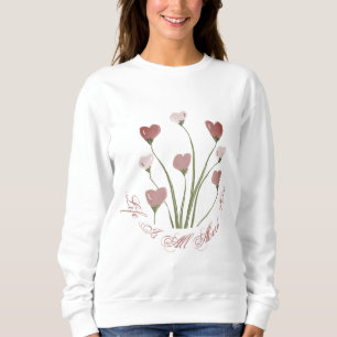Cute And Simple Floral Heart Design T-Shirt Sweatshirt