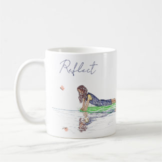 Cute and Simple Girl and Butterfly Coffee Mug