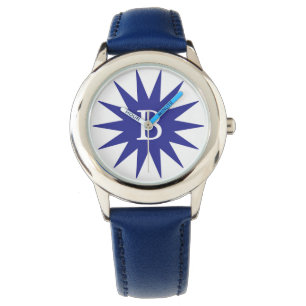Cute and Simple Initial Deep Blue Star Watch