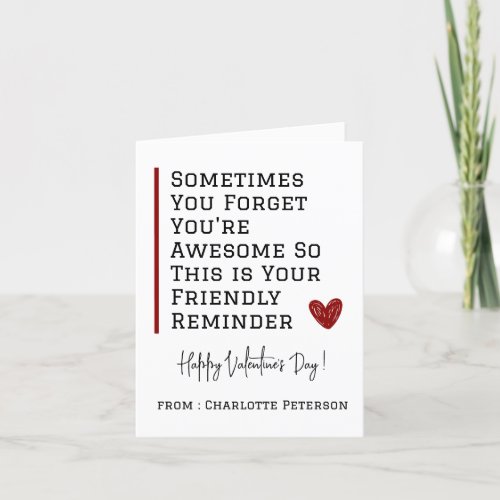 Cute And Simple Office Coworker Valentines Day Holiday Card