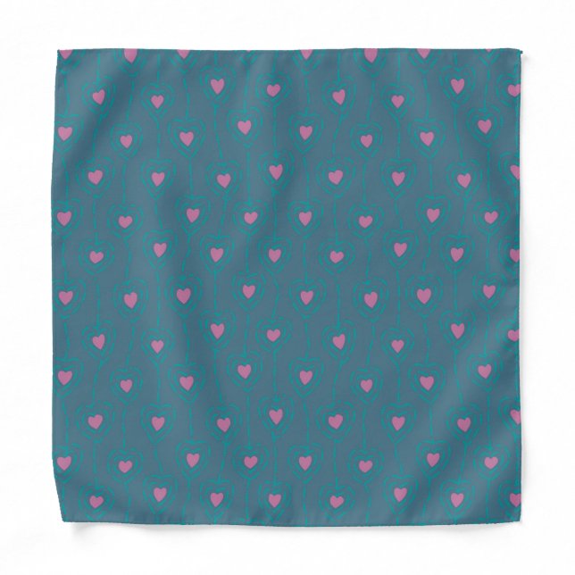 Cute and Simple Pink Little Hearts Pattern | Bandana (Front)