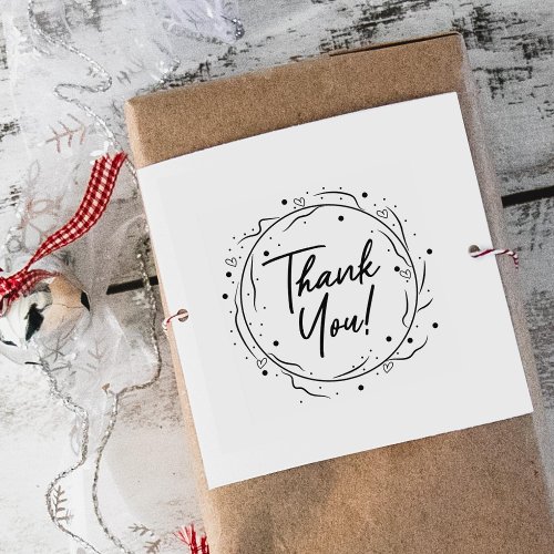 Cute and Simple Thank You  Rubber Stamp