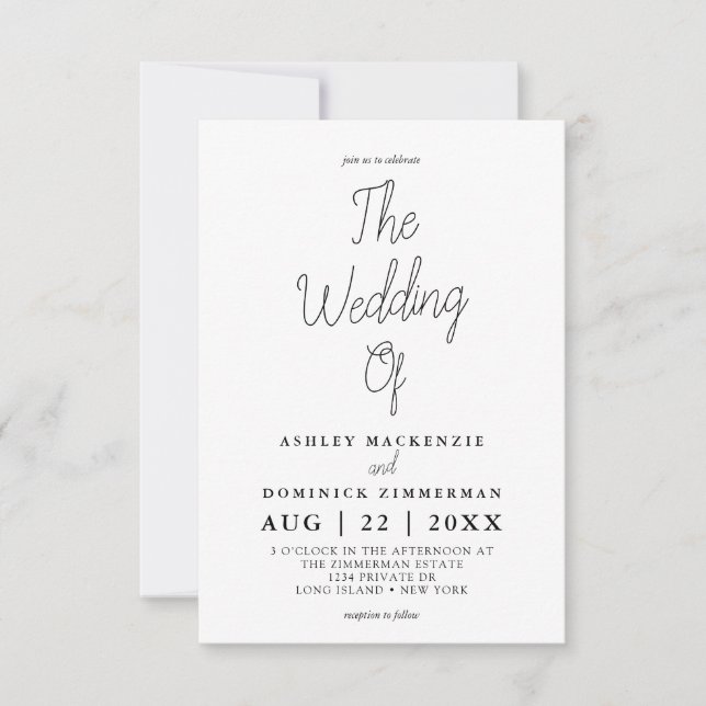 Cute And Simple Wedding  Invitation (Front)
