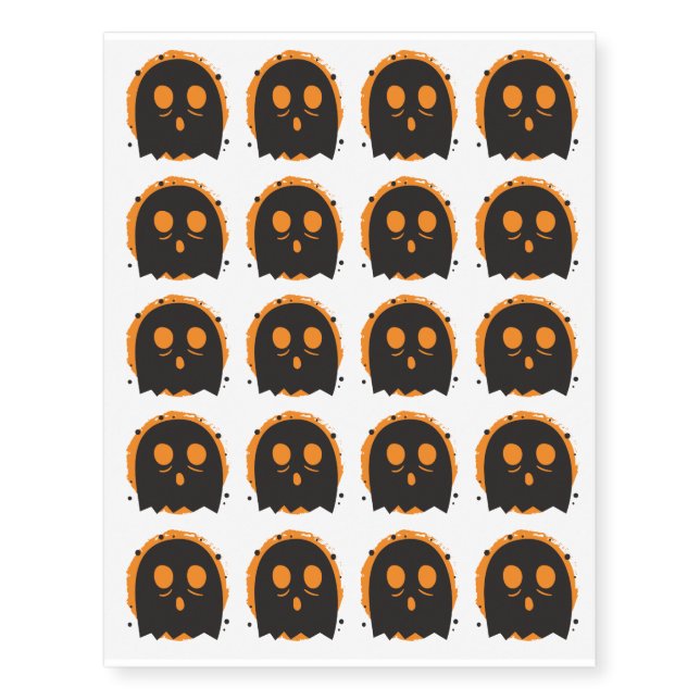 Cute and Spooky Ghost Temporary Tattoos (Front)