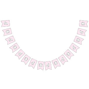 Cute and Spooky Ghost's Pink Bunting Flags