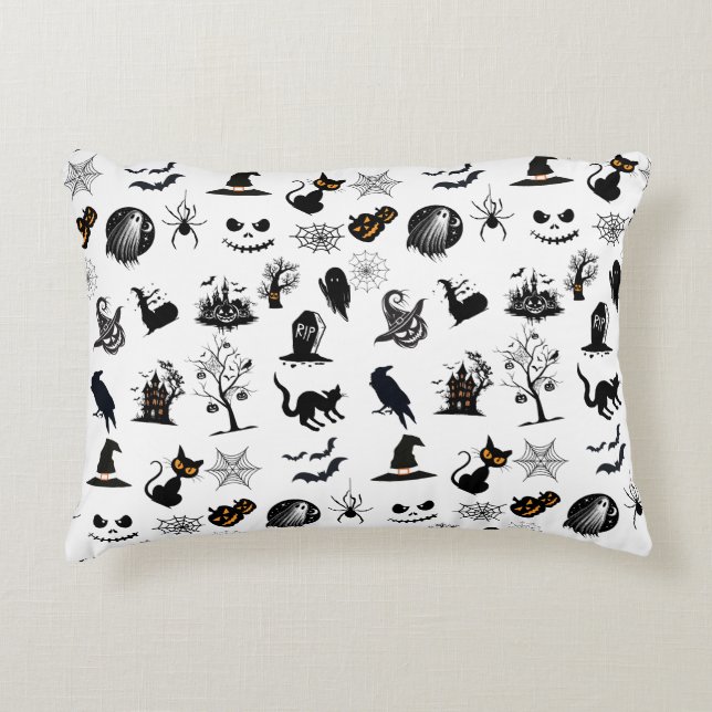 Cute and Spooky Halloween Accent Pillow (Front)