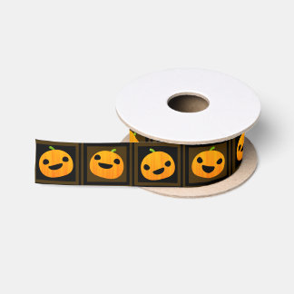 Cute and Spooky Halloween Pumpkins Ribbon