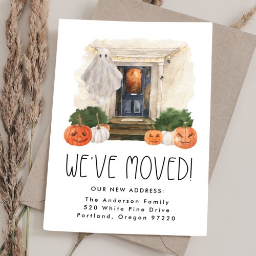 Cute and Spooky Haunted House Halloween Moving Announcement